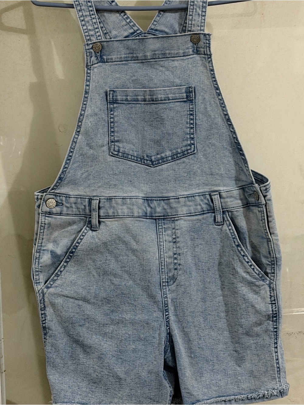 Epic Threads Light Blue Denim Shorts Overalls